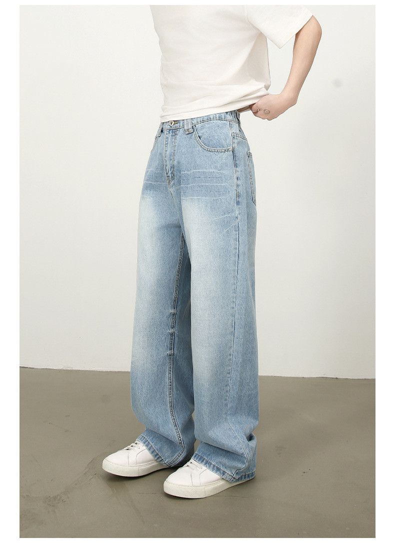 Japanese Brand × Jean American all-match retro distressed loose wide-leg jeans Size US 32 / EU 48 - 4 Thumbnail