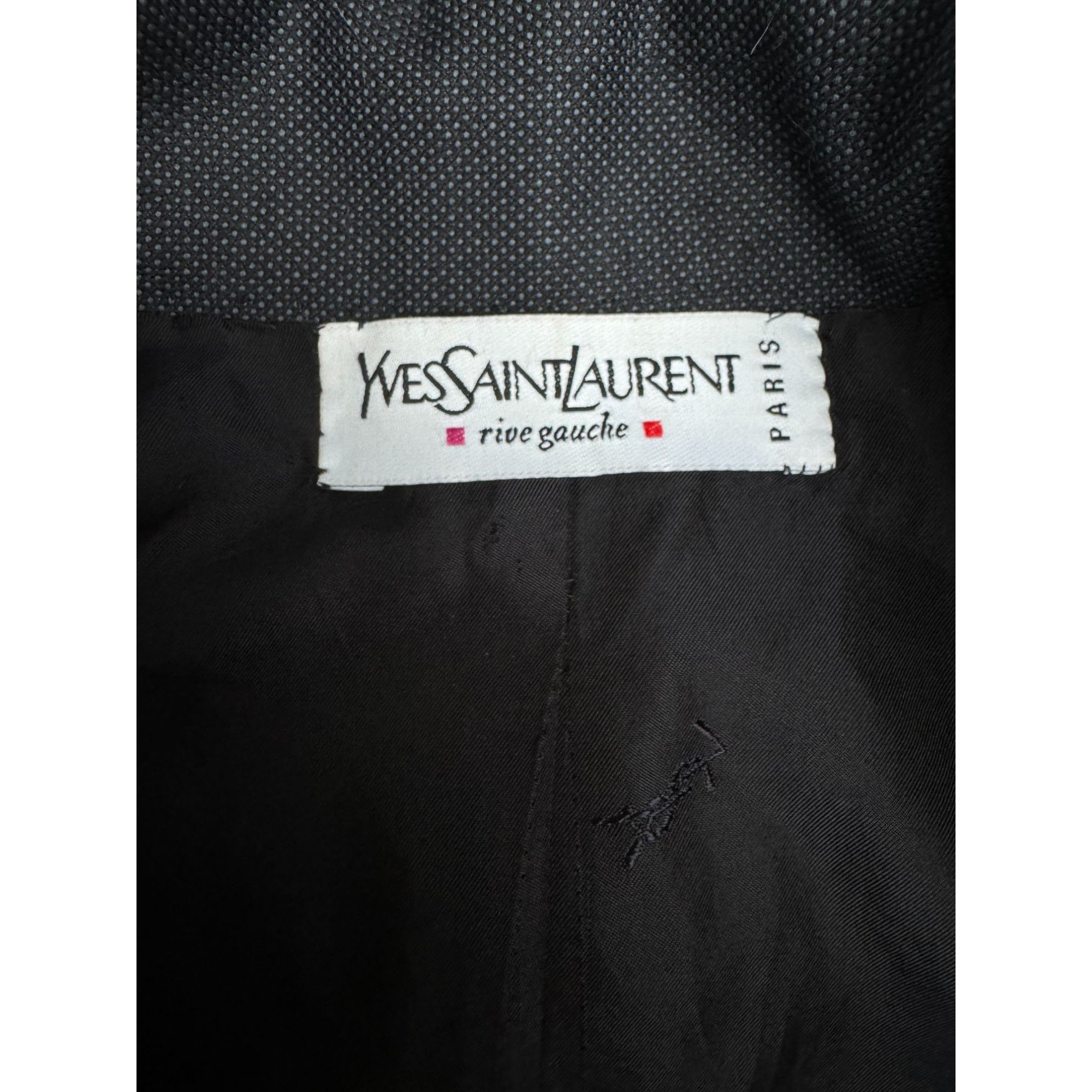 Yves Saint Laurent 1980s Navy Wool Blazer Jacket Size L / US 10 / IT 46 - 6 Thumbnail