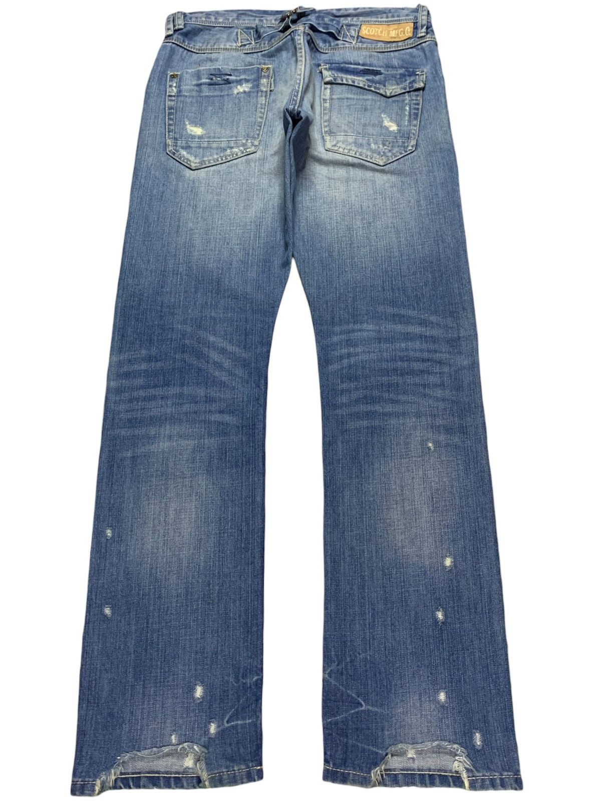 Japanese Brand Vintage Japanese Brand Faded Wash Buckle Back Jeans Size US 33 - 2 Thumbnail