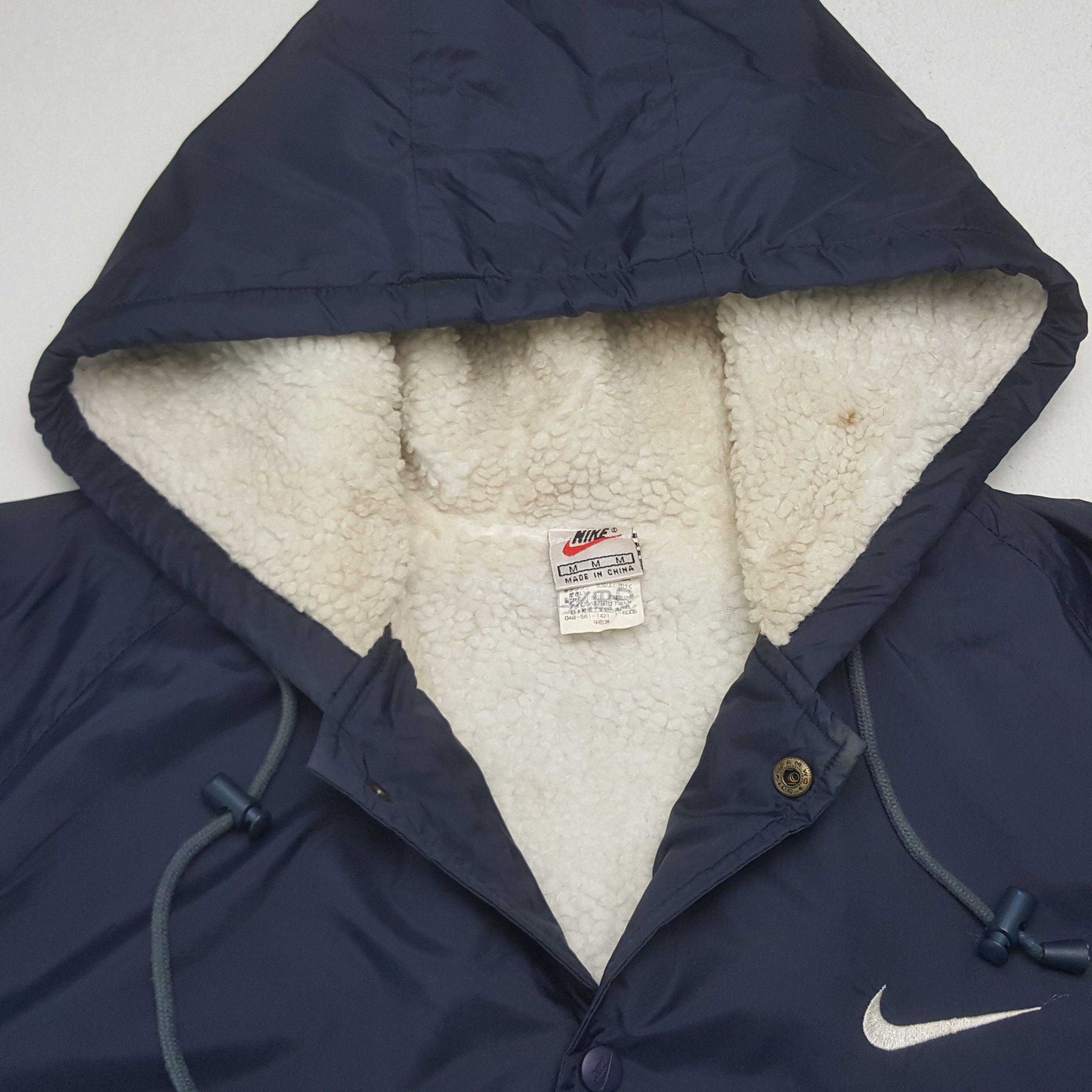 Nike Vintage Nike Swoosh Sherpa Inside Long Jacket Hoodie Size US XL / EU 56 / 4 - 5 Thumbnail