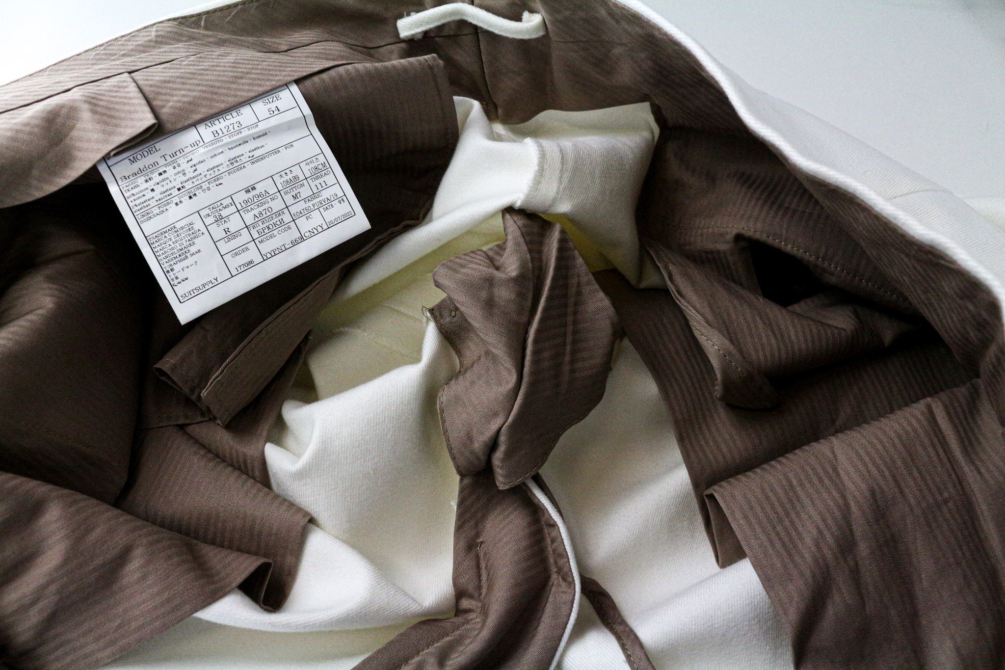 Suitsupply BRADDON UK38R Off-White Cotton Stretch 72856 Size 38R - 7 Thumbnail
