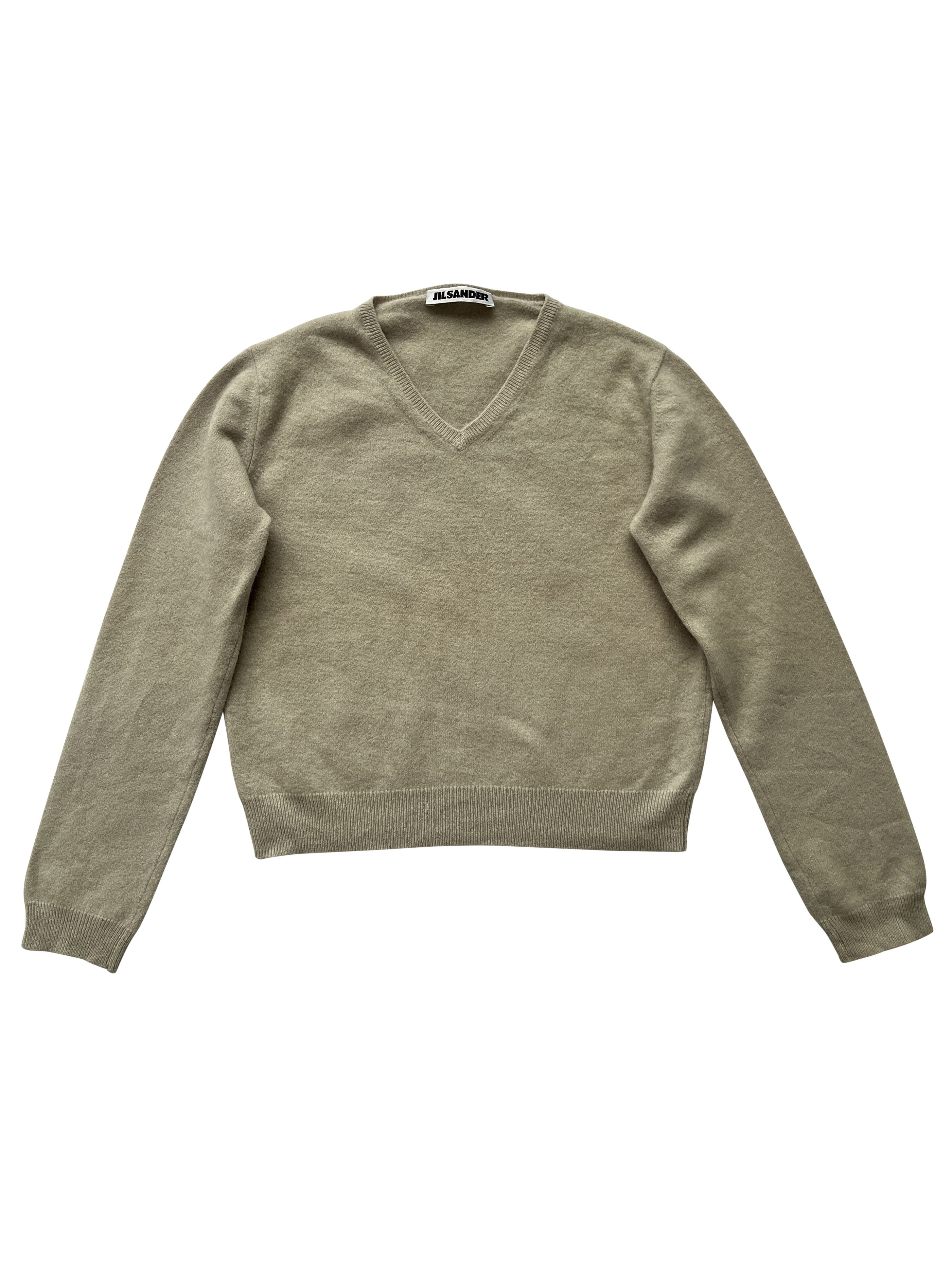 Jil Sander ⚡️QUICK SALE⚡️Jil Sander Stone Cropped V-Neck Knit Sweater Size S / US 4 / IT 40 - 1 Thumbnail