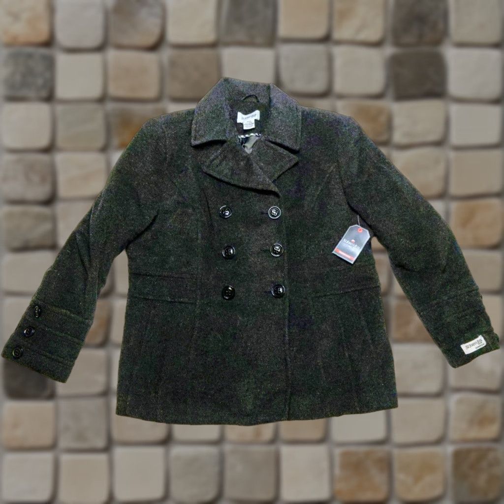 Vintage St. John's Bay Coat Women’s Pea Charcoal Gray Wool Blend PXL NWT Winter Classic Adults Women Size XL / US 12-14 / IT 48-50 - 1 Thumbnail