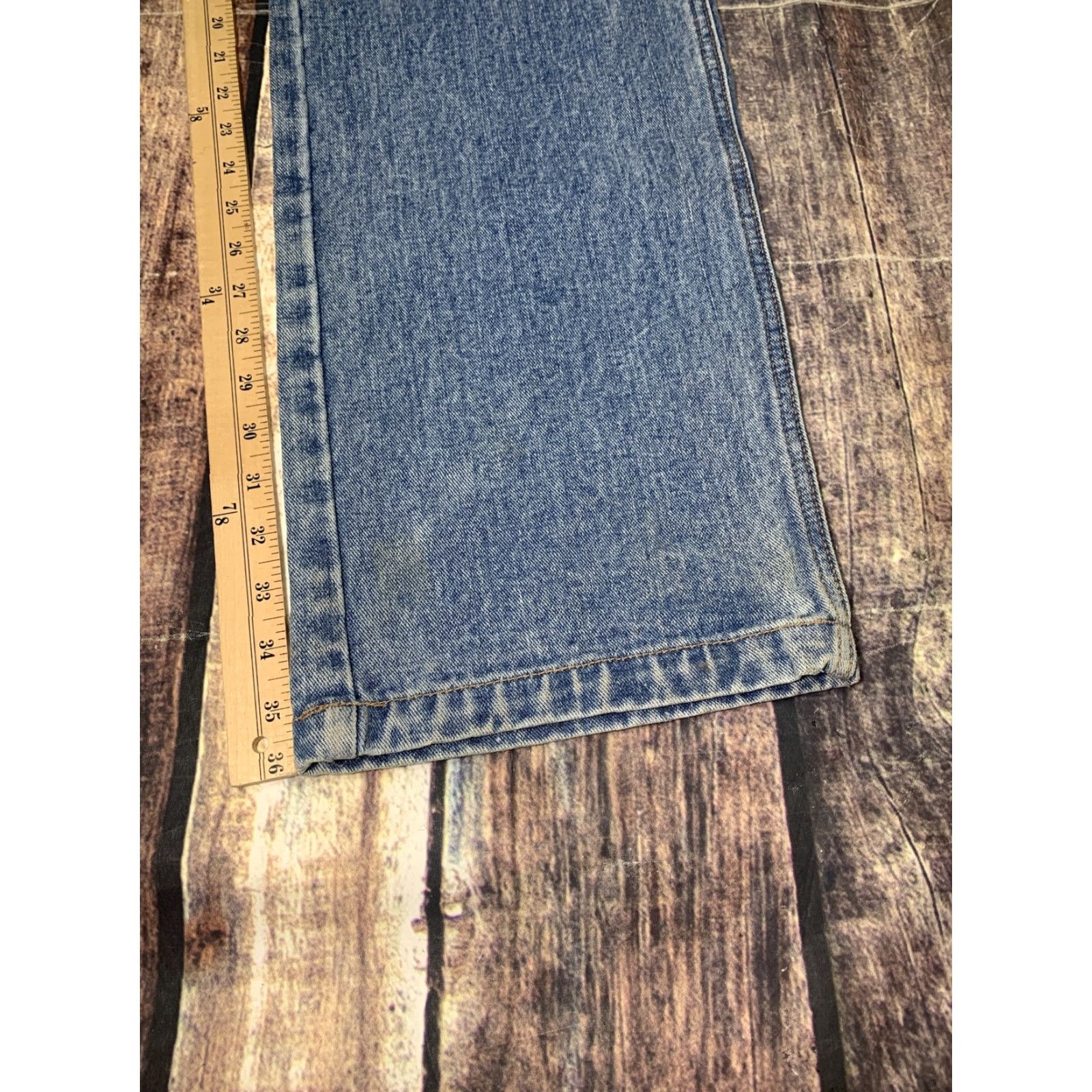 Denime Old Mill Jeans Men's Relaxed Fit 5 Pocket Denim Blue 38x36 Straight Leg Cotton Size US 38 / EU 54 - 4 Thumbnail