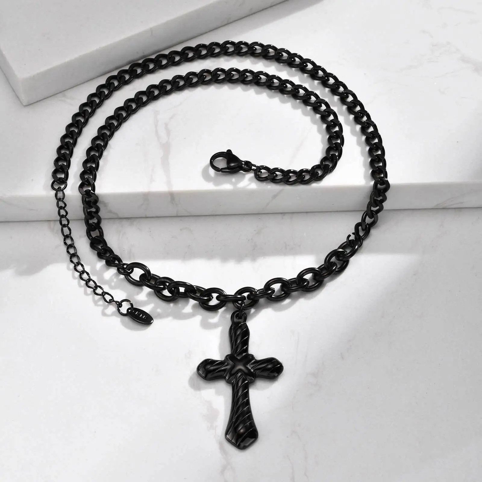 Jewelry Black Cross Pendant Necklace Size ONE SIZE - 1 Thumbnail