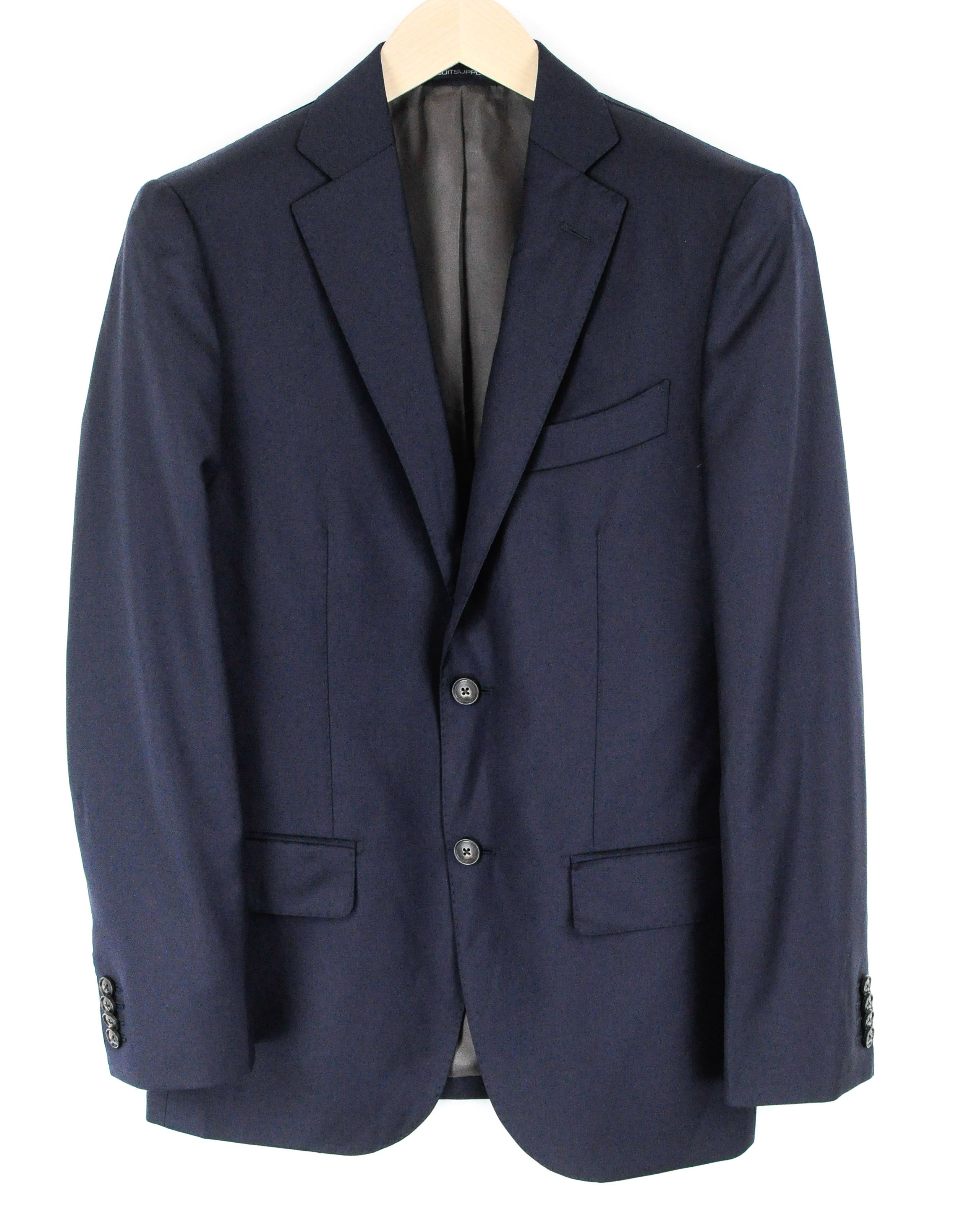 NAPOLI UK34R Wool Navy Lined Blazer 56215