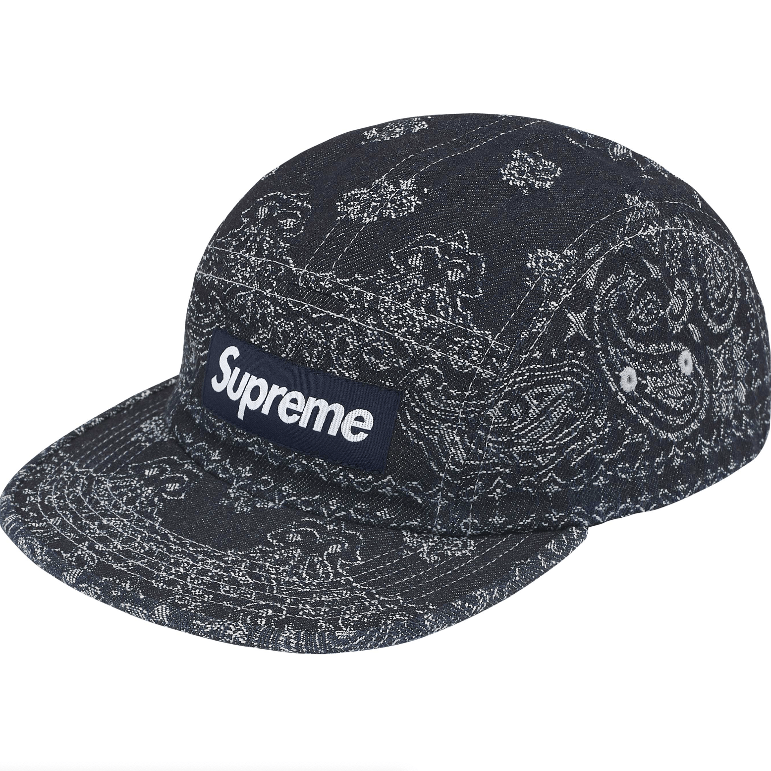 Supreme Supreme Jacquard Denim Bandana Camp Cap in Indigo Size ONE SIZE - 1 Thumbnail