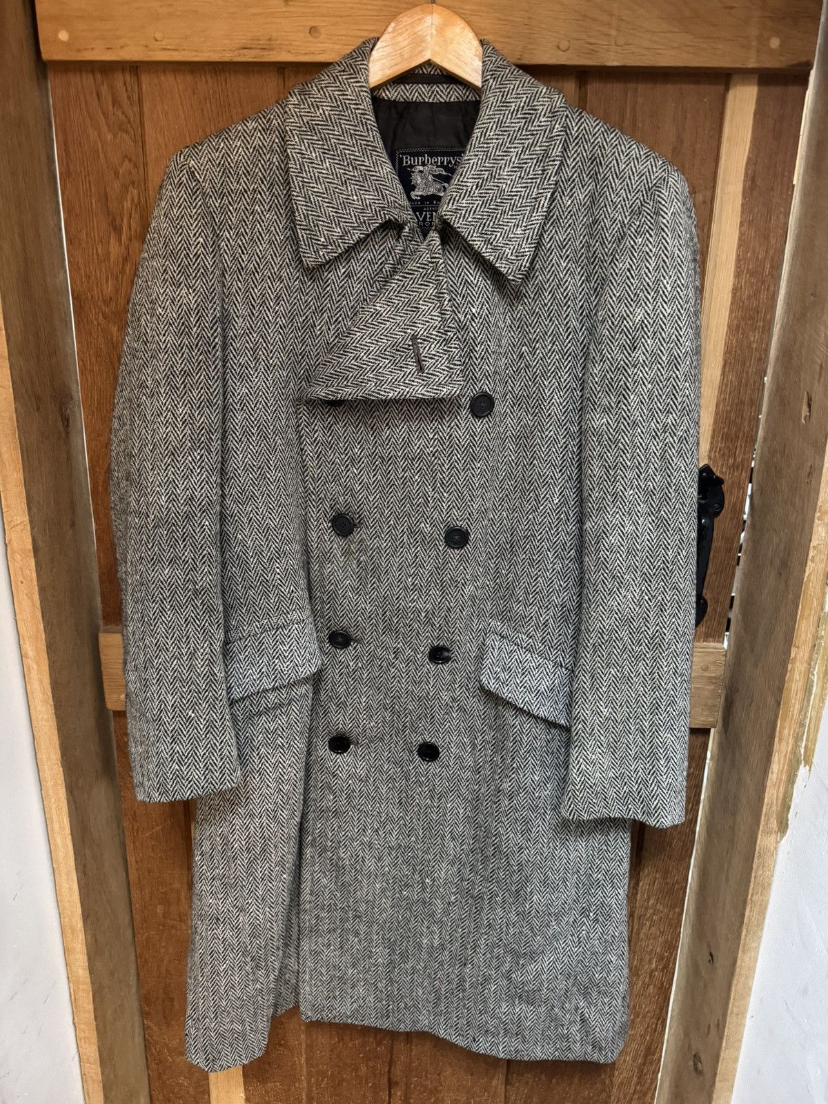 Vintage Burberry Irish Tweed Overcoat – Size 38R Medium