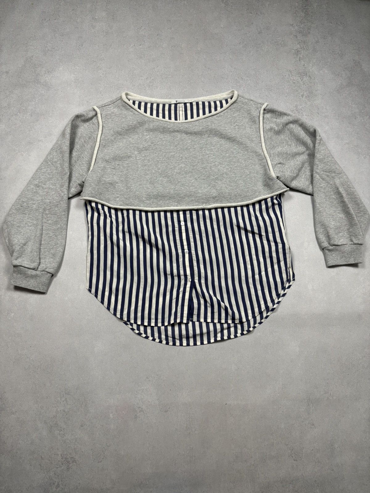 Alexander Wang Alexander Wang Boat Neck Long-sleeve Hybrid Sweatshirt Shirt Size M / US 6-8 / IT 42-44 - 2 Thumbnail