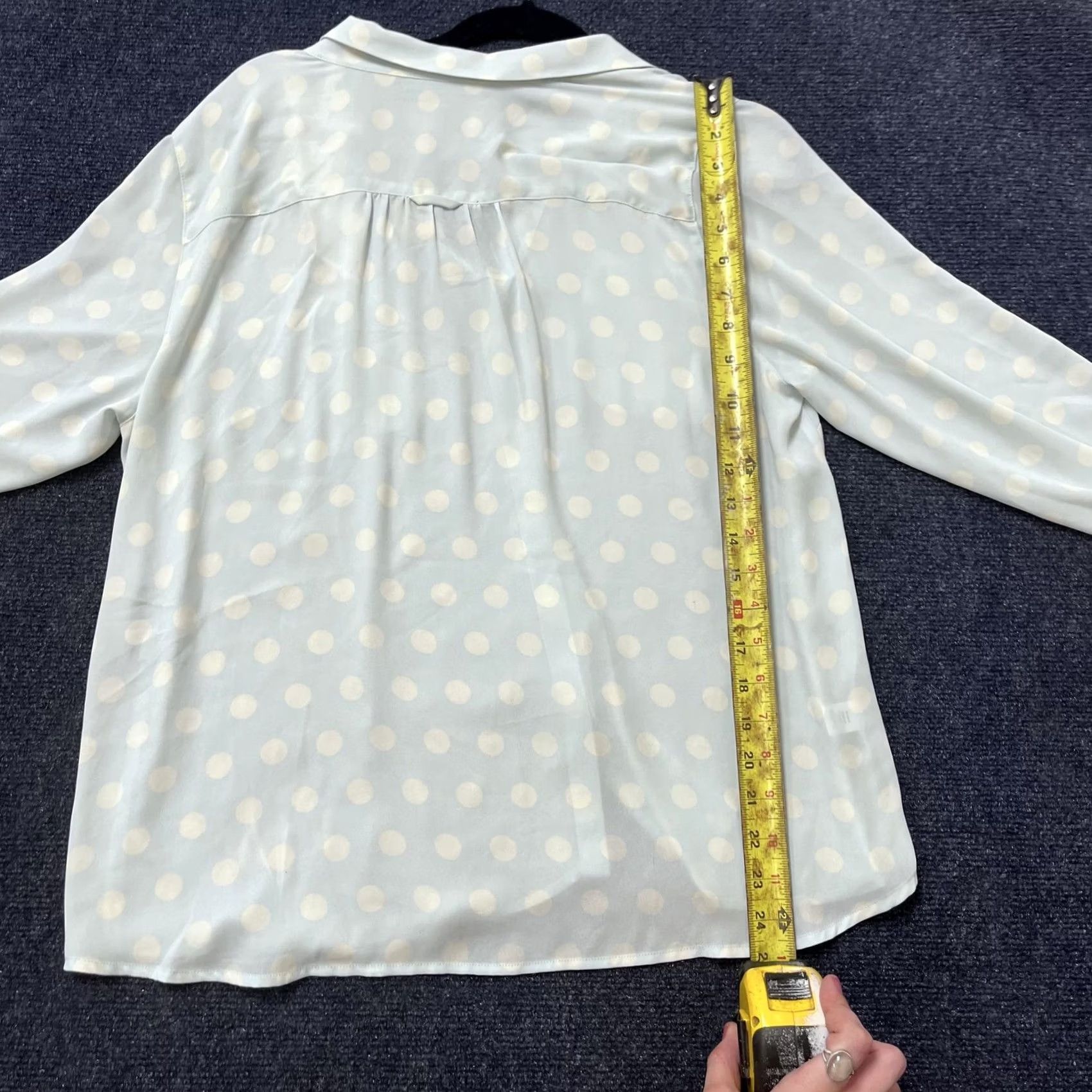 Loft LOFT Petites Shirt Womens XL Polka Dot Button-Down Blue Light Size XL / US 12-14 / IT 48-50 - 6 Thumbnail