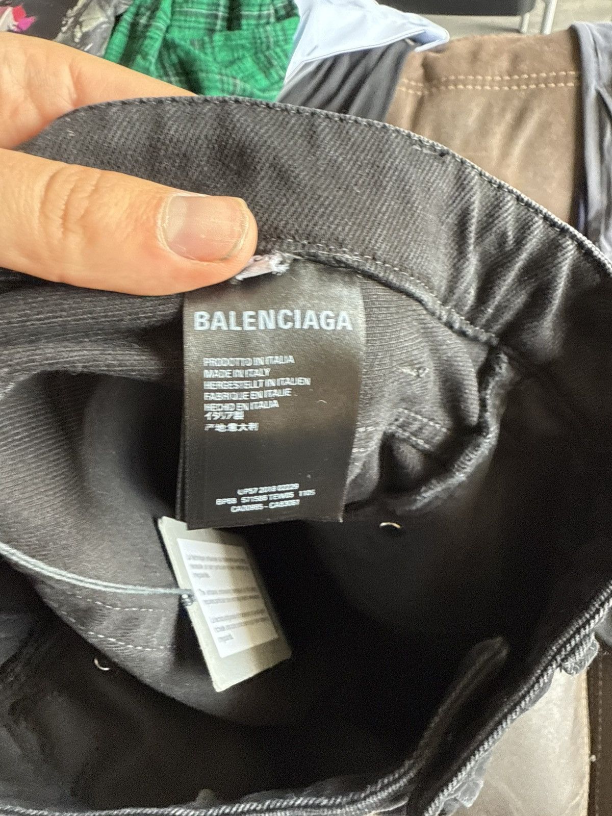 Balenciaga Black Slim Fit Denim Jeans with Logo Patch Size US 27 - 13 Thumbnail