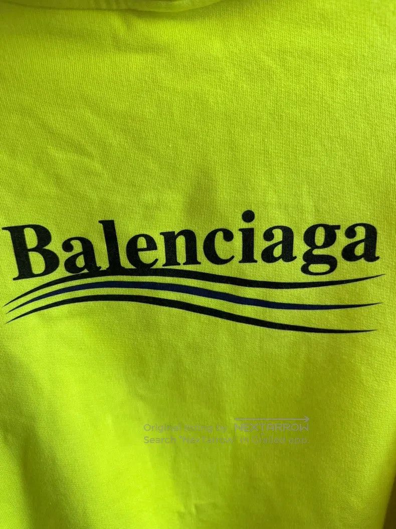Balenciaga Balenciaga Coke Letter Logo Hooded Sweatshirt Fluorescent Size US XS / EU 42 / 0 - 2 Thumbnail