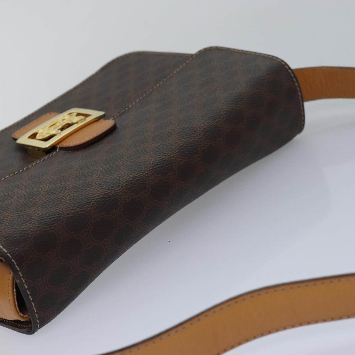Celine CELINE Macadam Canvas Shoulder Bag Pvc Leather Brown Size ONE SIZE - 6 Thumbnail