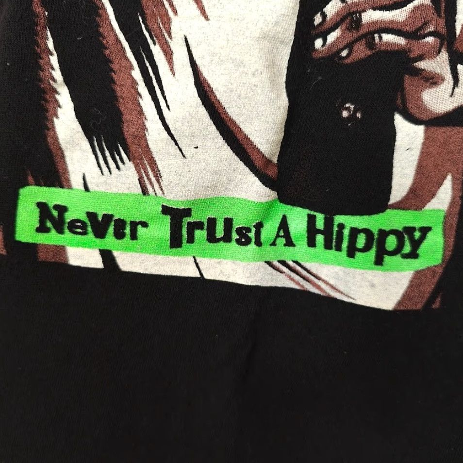 Vintage NOFX T Shirt Mens Size Small Black Never Trust A Hippy Jesus Christ Punk Rock Band Shirt Mens Small Black Fat Mike Punk Rock Shirt Size US S / EU 44-46 / 1 - 4 Thumbnail