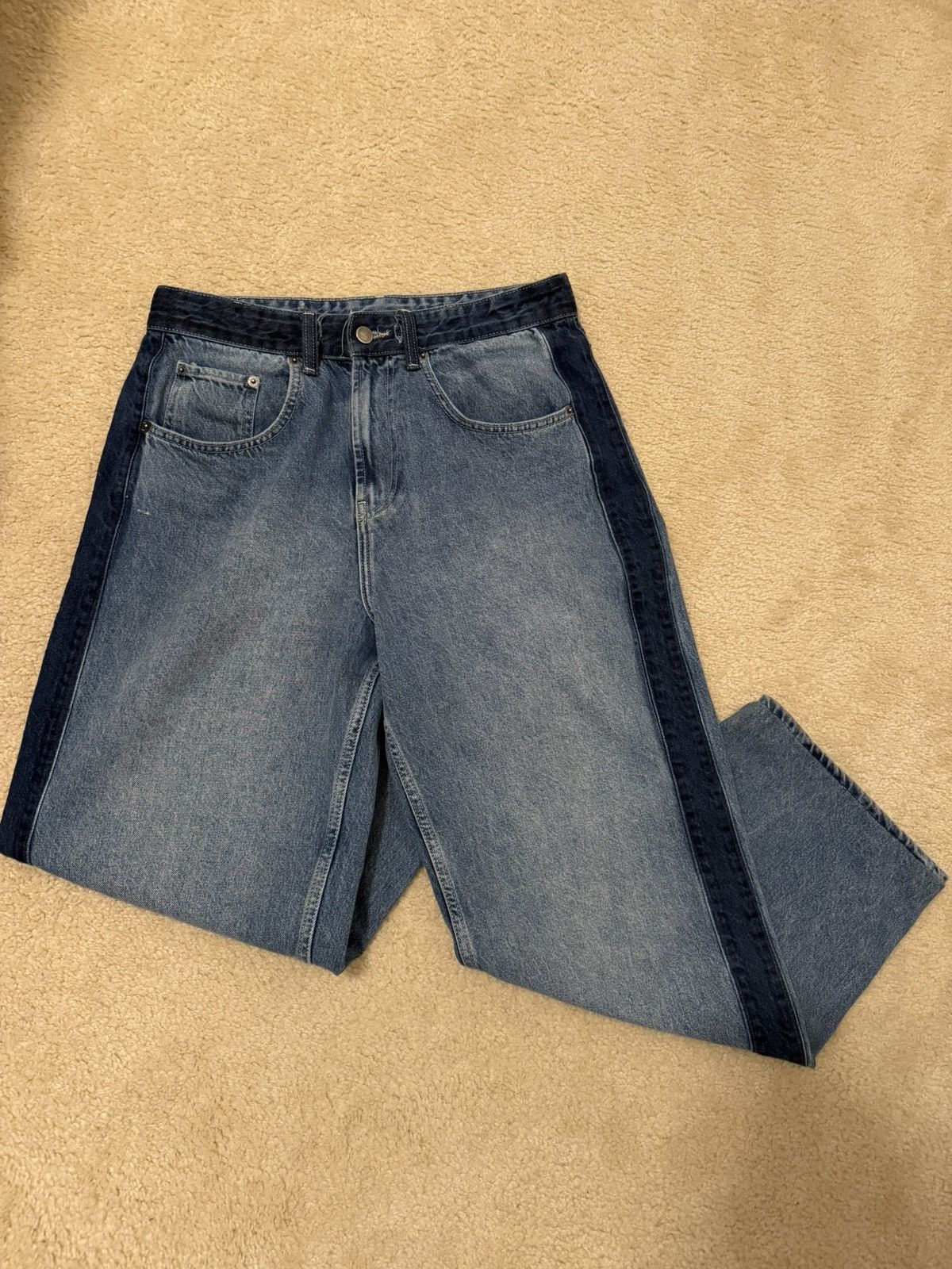 Acne Studios × Japanese Brand × Vintage Navy Stripe Jeans Size US 30 / EU 46 - 1 Thumbnail