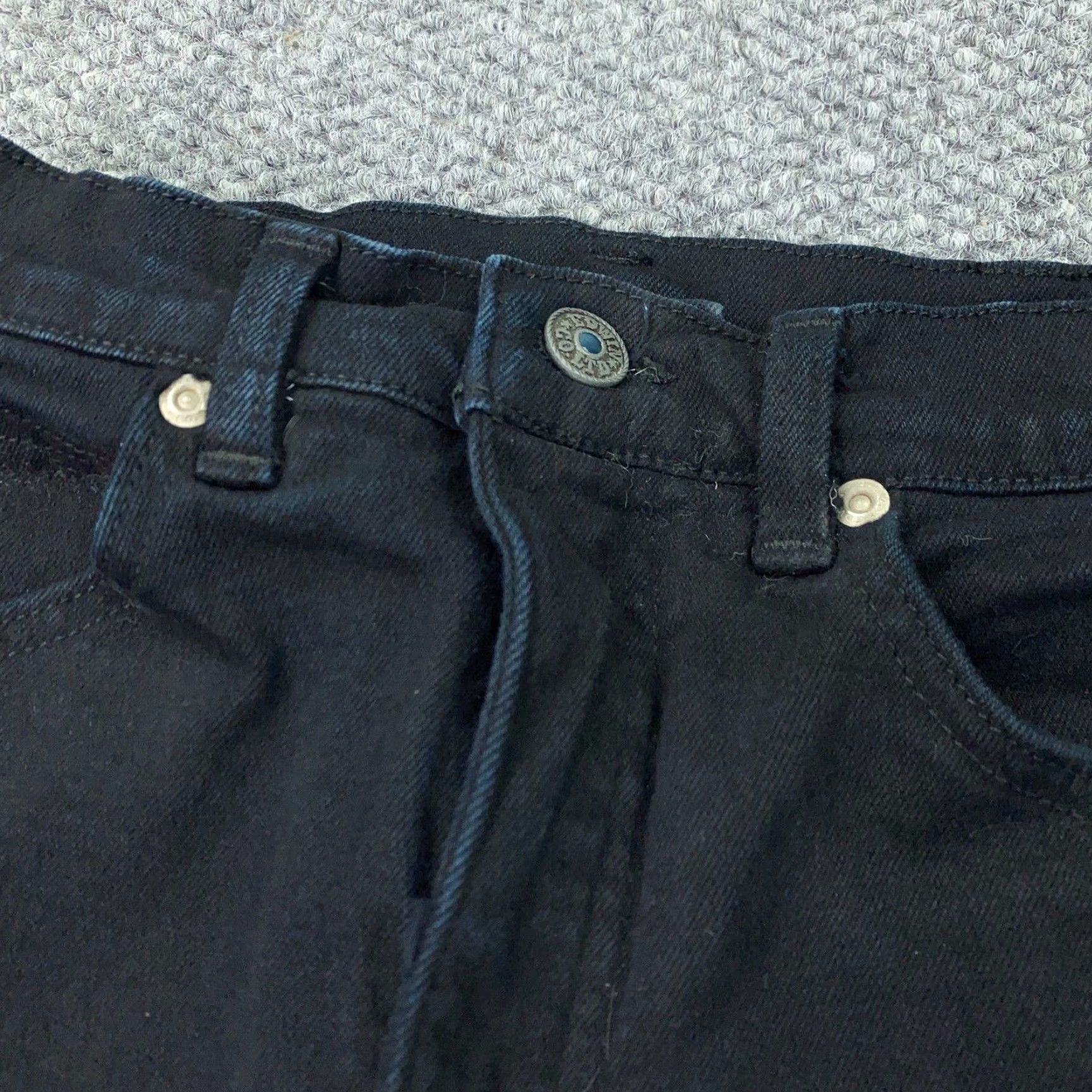 Edwin VINTAGE Edwin Jeans Womens Size 2 Black Mid Rise Skinny Stretch Denim Zip Inseam 30 Womens Size 25" / US 0 / IT 36 - 4 Thumbnail