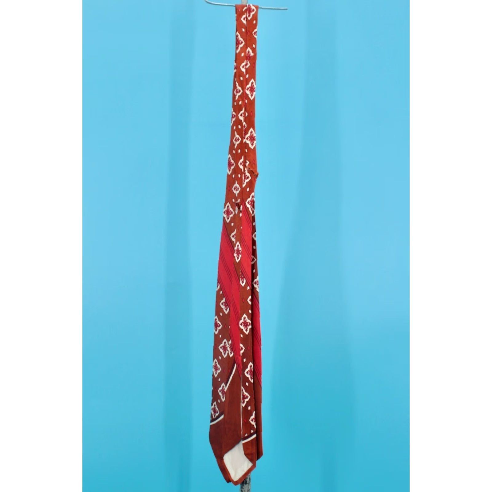 Van Heusen VTG Van Heusen Neck Tie 1940s Men’s Brown Red Satin 40s Tie - Vintage Men's Tie 52" Long Brown & Red Necktie Size ONE SIZE - 5 Thumbnail
