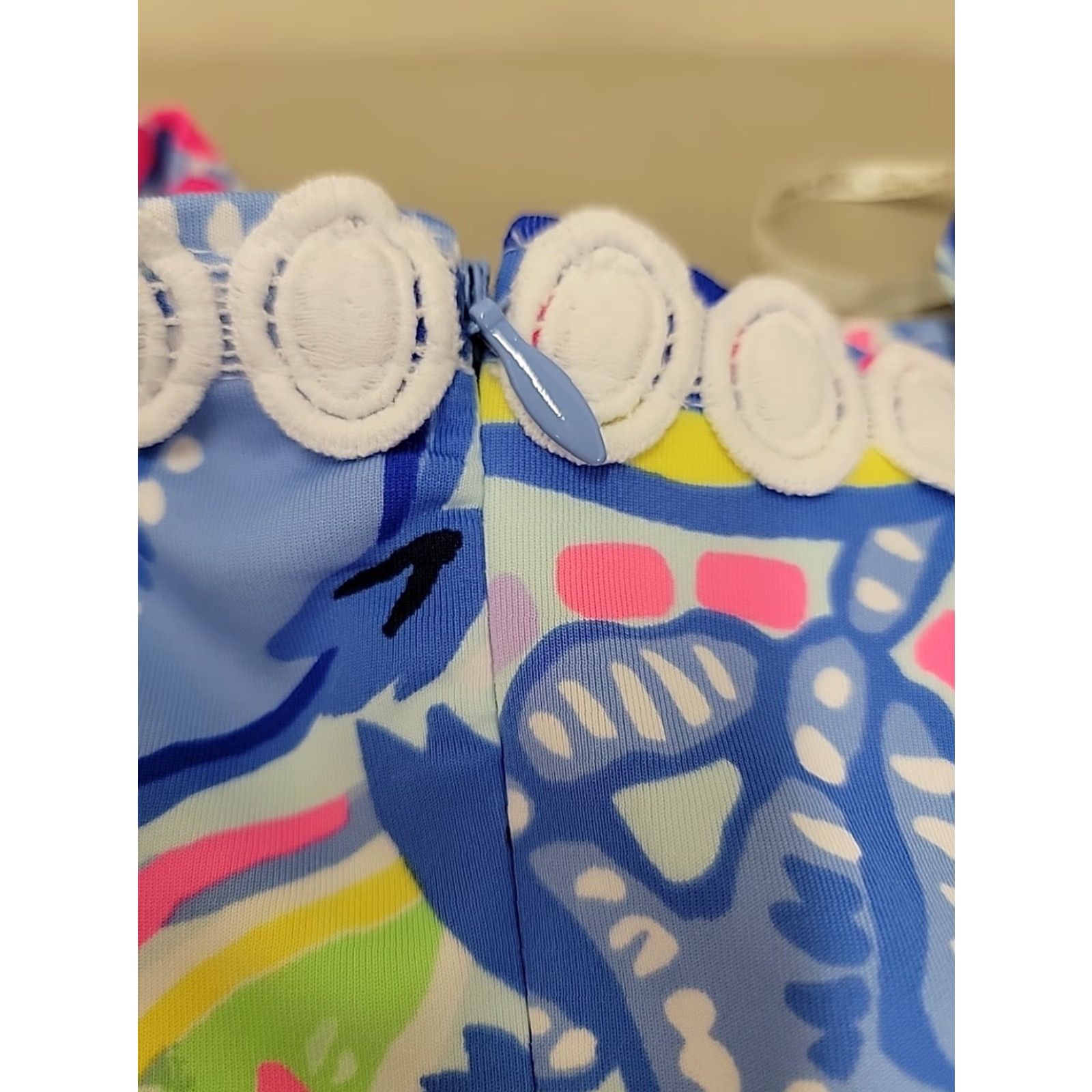 Lilly Pulitzer VINTAGE Lilly Pulitzer Janelle Shift Dress Womens 10 Blue Peri Pinch Pinch Floral Sleeveless Zip Short Spring Summer Women Mens Girls Size L / US 10 / IT 46 - 6 Thumbnail
