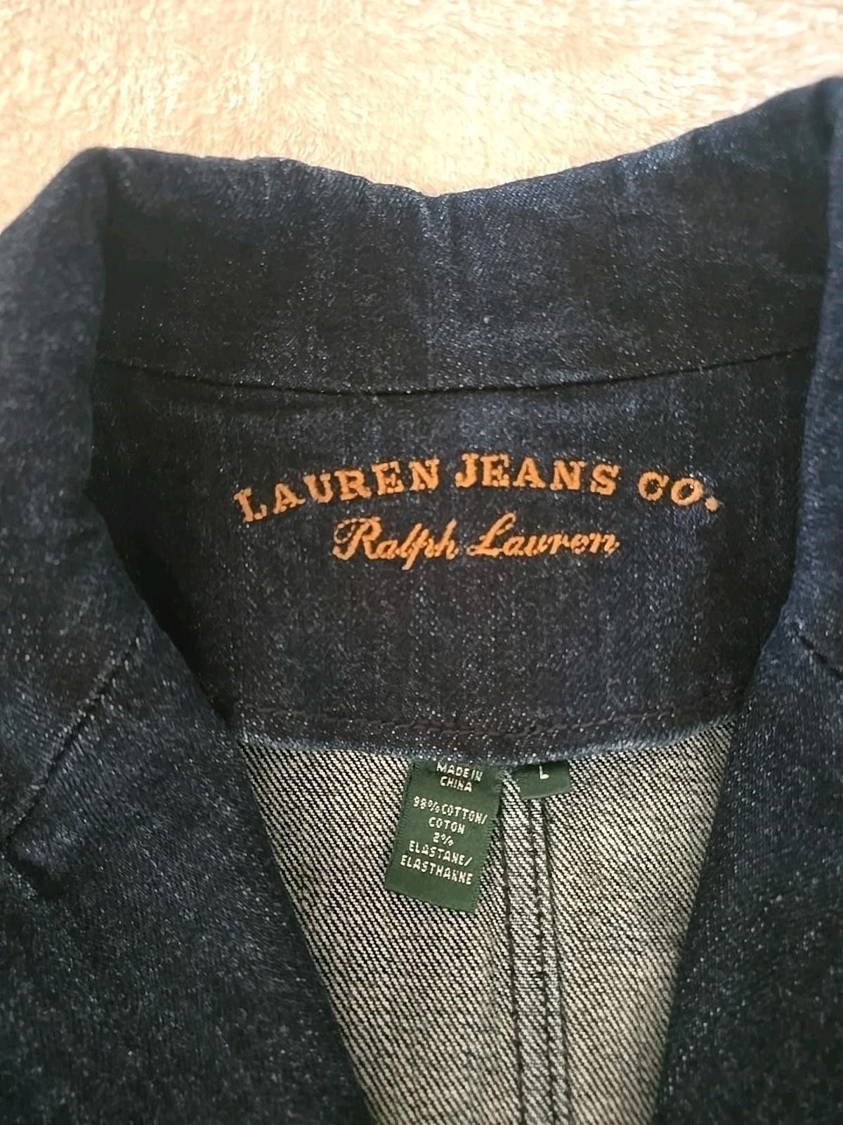 Lauren Ralph Lauren VTG Ralph Lauren Blazer Jacket Denim Dark Wash Crescent Size L / US 10 / IT 46 - 5 Thumbnail