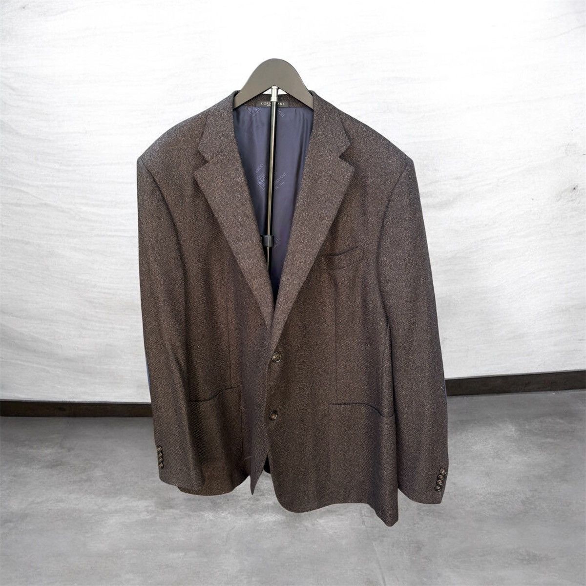 Corneliani Brown Wool Italy 60R Custom Blazer Blue Elbow Patches Size 54R - 1 Thumbnail