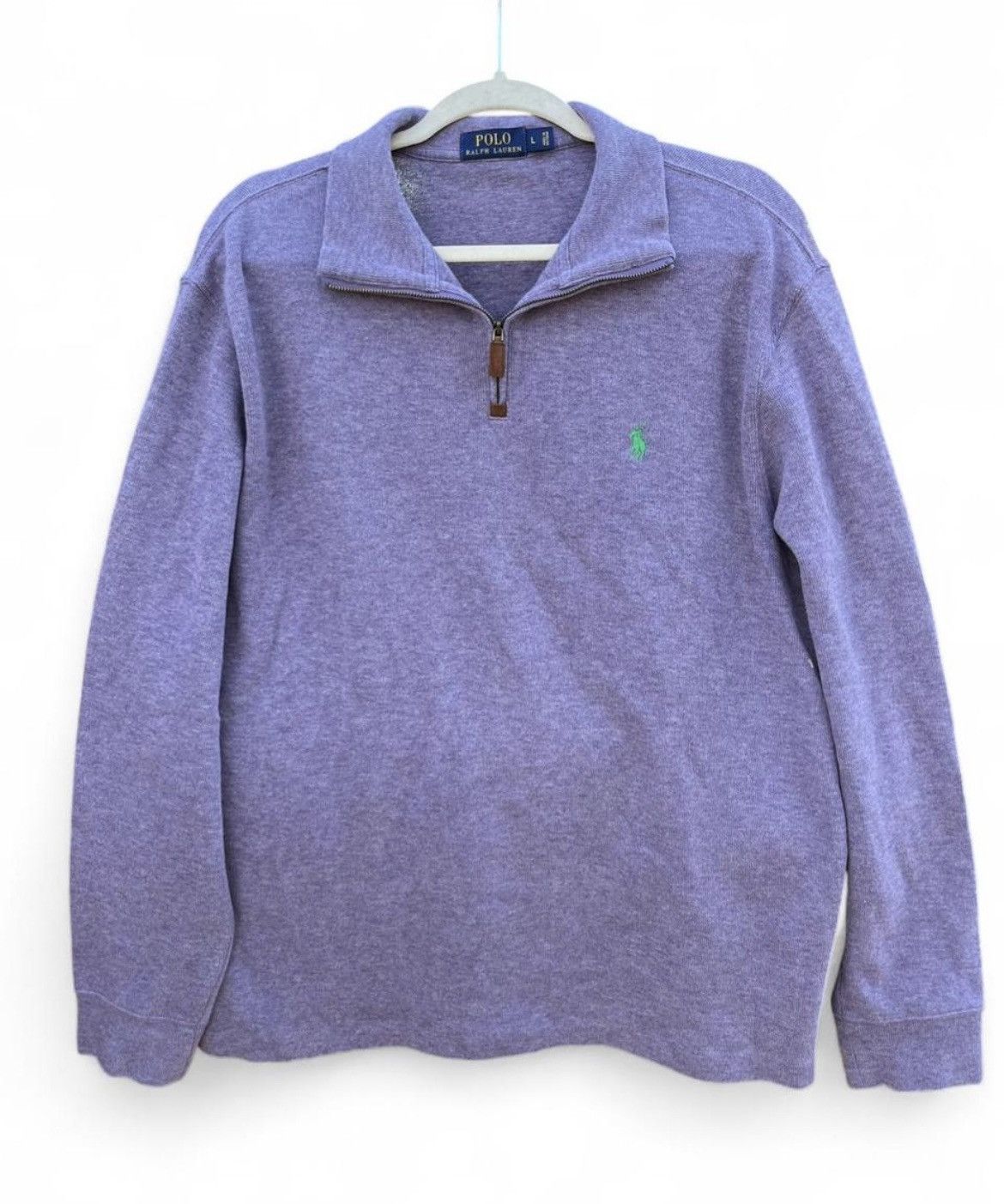 Polo Ralph Lauren Polo Ralph Lauren Rib Quarter-Zip Sweater Lavender Large Size US L / EU 52-54 / 3 - 1 Thumbnail