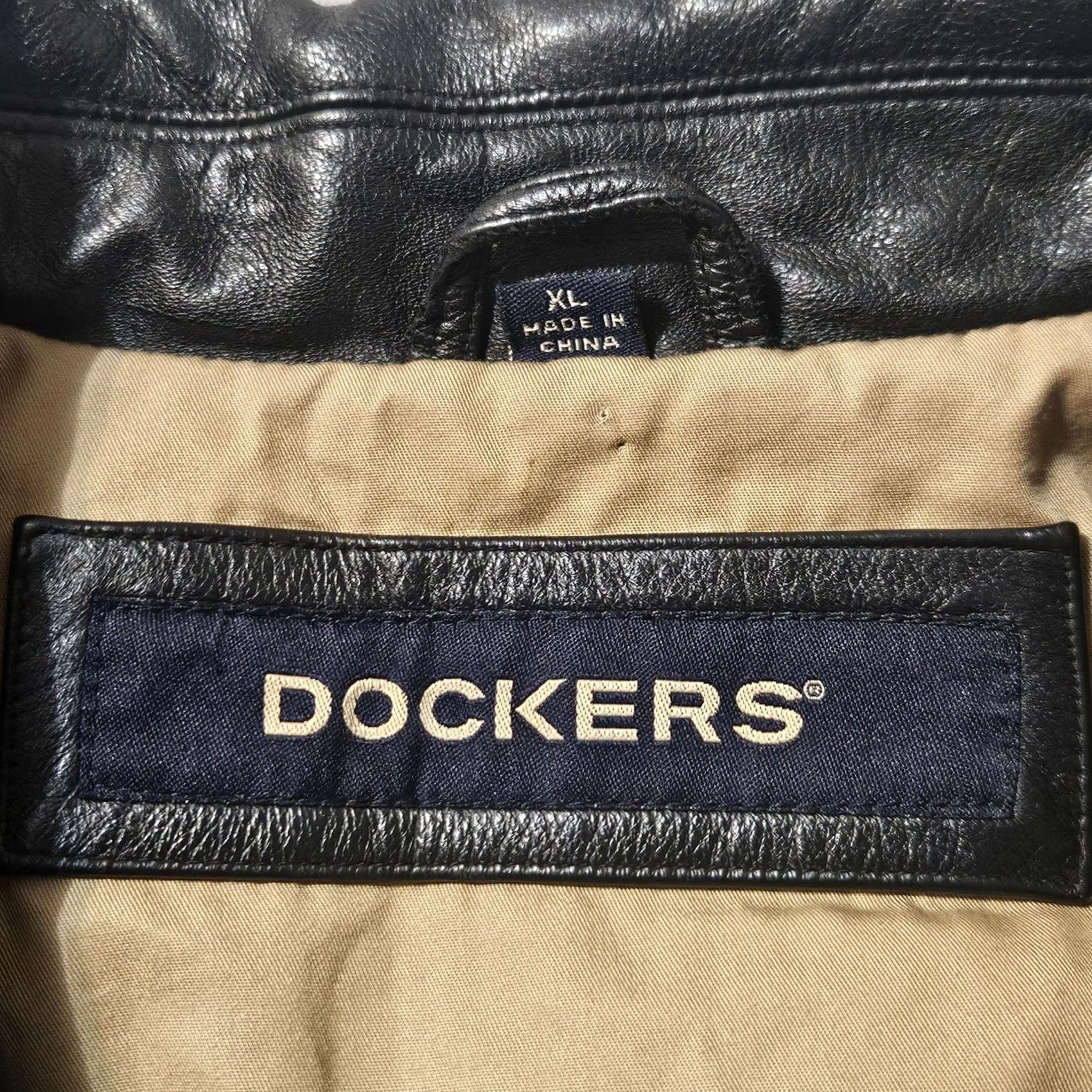 Dockers Dockers Jacket Coat Men's Size XL Black 100% Cow Leather Full Zip Size US XL / EU 56 / 4 - 4 Thumbnail