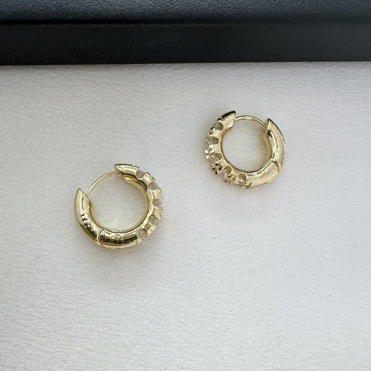 Designer 17mm CZ Cubic Zirconia Gold Hoop Earrings for Women Size ONE SIZE - 4 Thumbnail