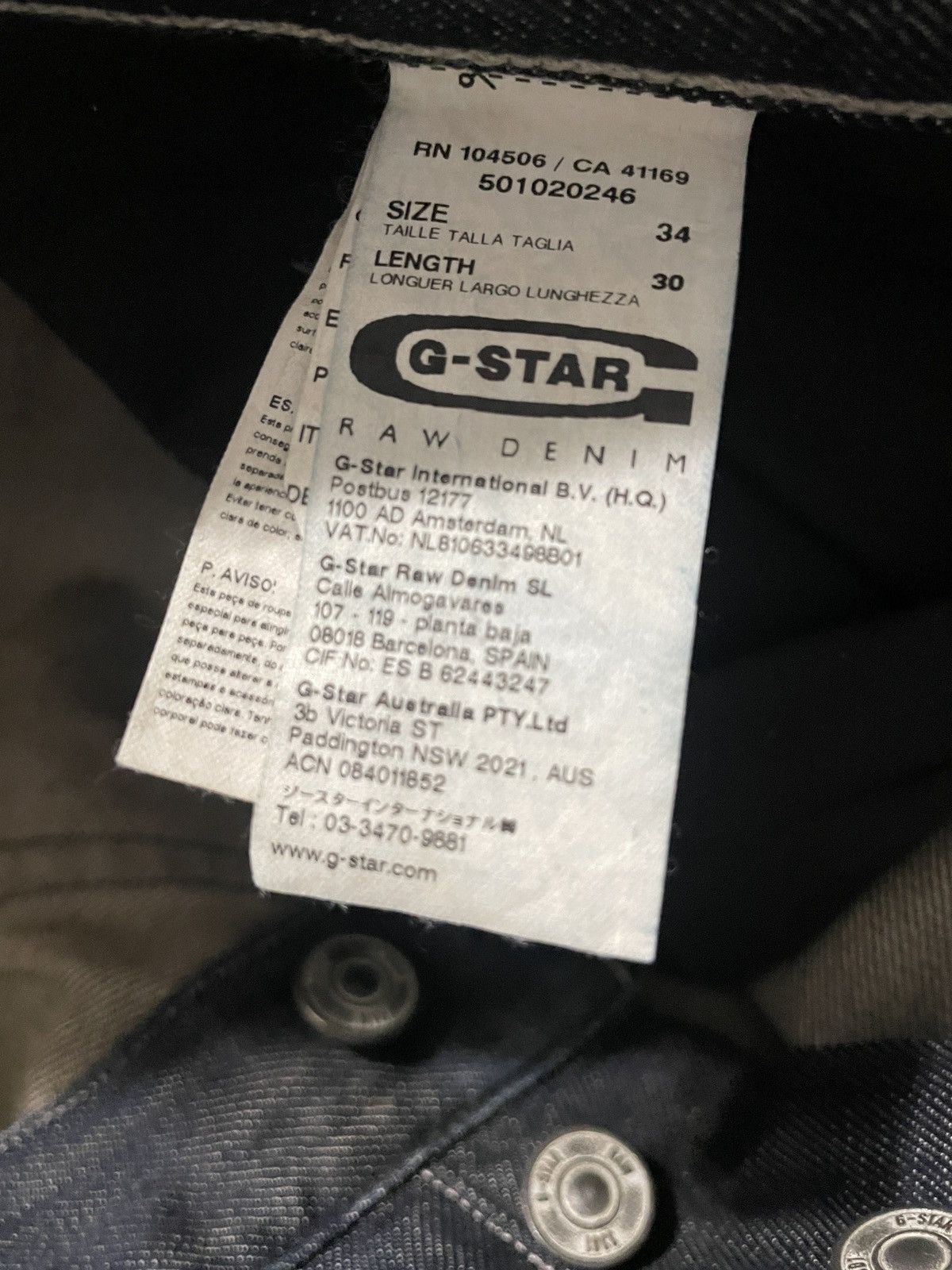 G-Star G-Star Raw 3301 Denim Jeans Pants Sz 34’ Size US 34 / EU 50 - 7 Thumbnail