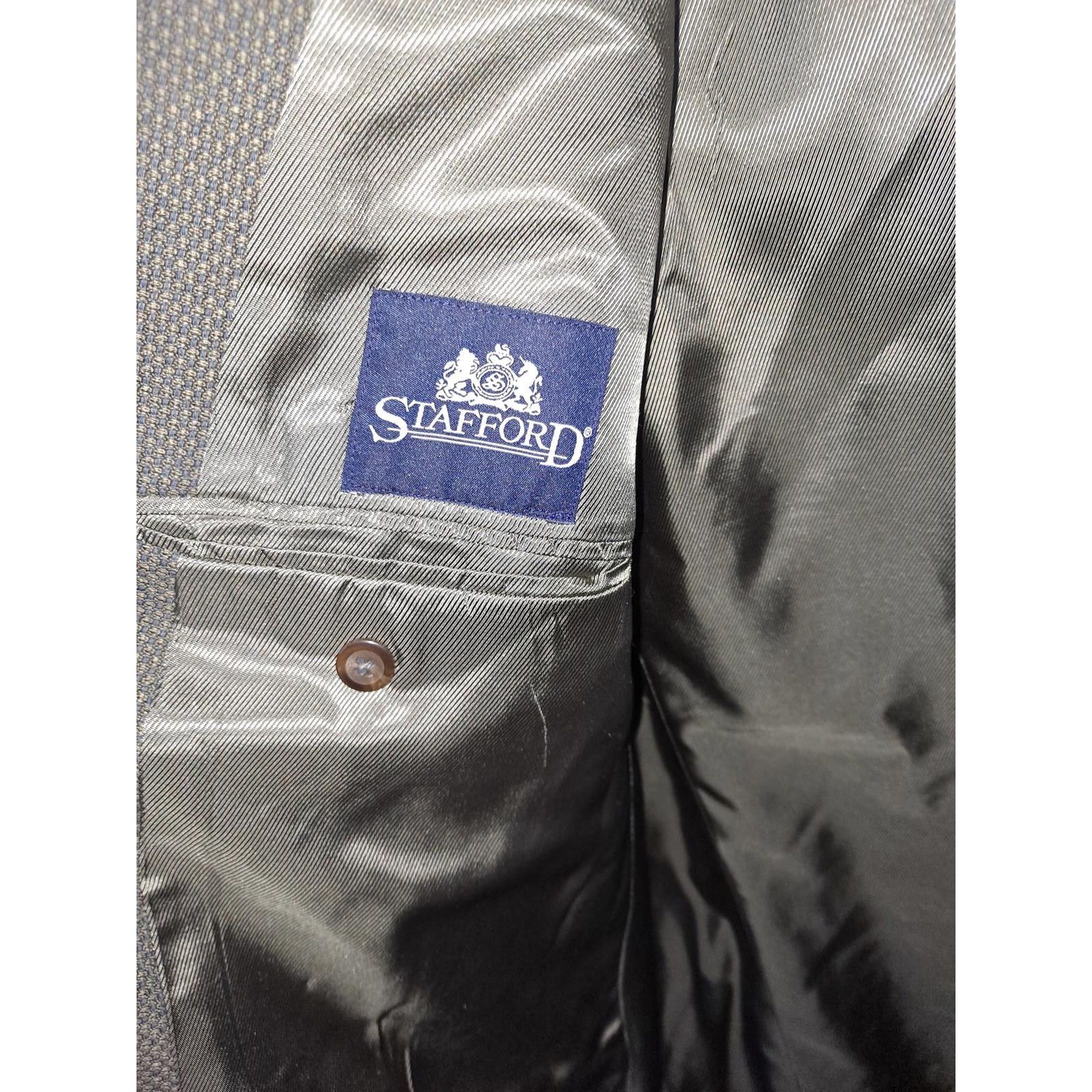 Stafford Stafford 100% Wool Tan and Blue 3 Button Blazer Size 44L Size 44L - 3 Thumbnail