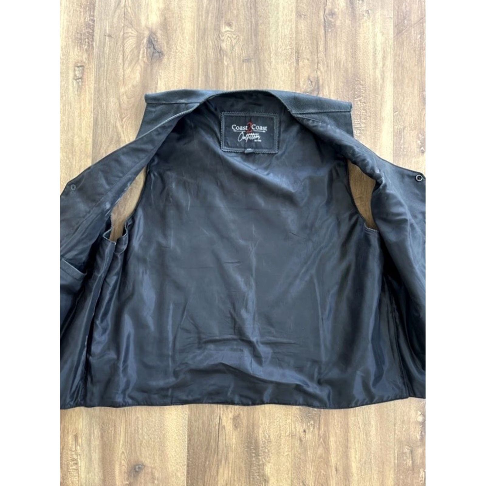 Vintage VINTAGE Coast 2 Cost Black Leather Motorcycle Biker Snap Up Vest Mens 2XL Size US XXL / EU 58 / 5 - 5 Thumbnail