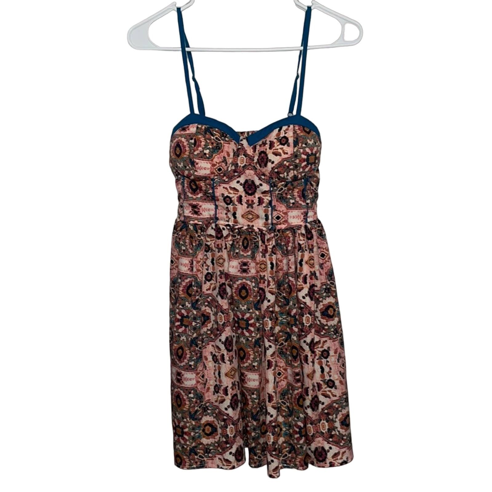 Urban Outfitters Band of Gypsies Mini Dress XS Smocked Tribal Aztec Printed Size XS / US 0-2 / IT 36-38 - 1 Thumbnail