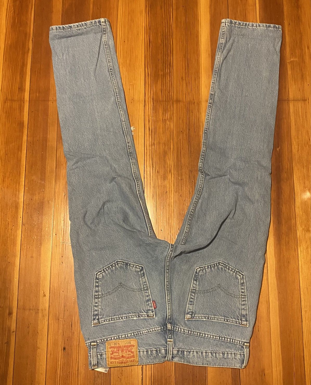 Levi's levis 511 light wash distressed jeans Size US 32 / EU 48 - 2 Thumbnail