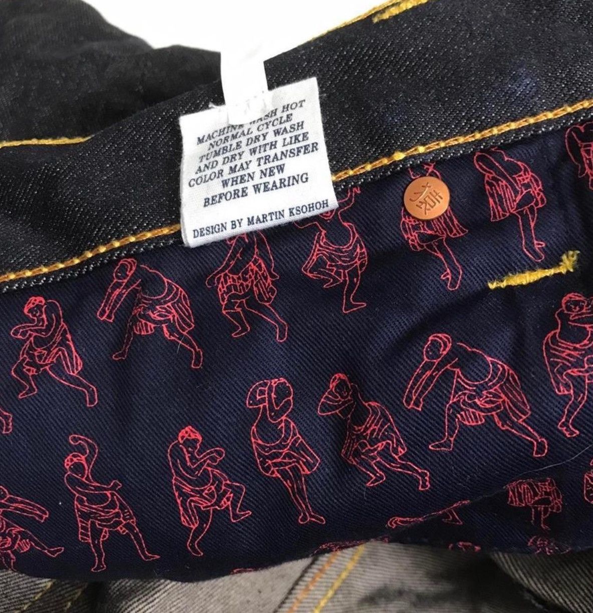 Red Monkey Baggy Red Monkey embroidered raw denim jeans Size US 40 / EU 56 - 5 Thumbnail