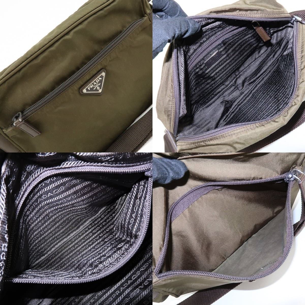 Prada Prada Triangle Logo Nylon Crossbody Bag Green Size ONE SIZE - 7 Thumbnail
