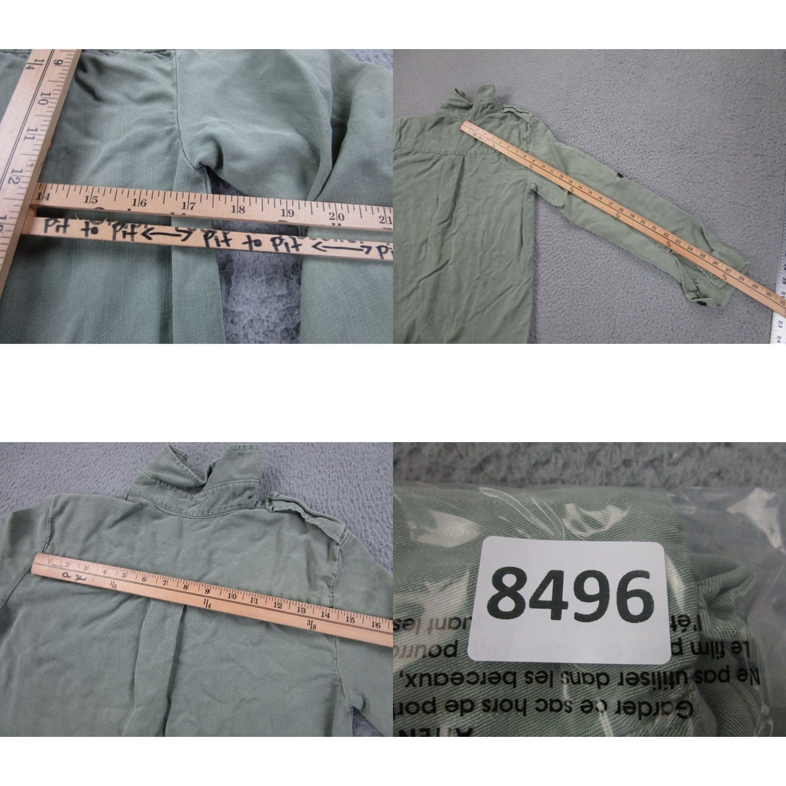 Zara Zara Shirt Womens XS Army Military Green Lyocell Collared Button-Up Workwear Long Sleeve Oversized Closet Basic Size XS / US 0-2 / IT 36-38 - 9 Thumbnail
