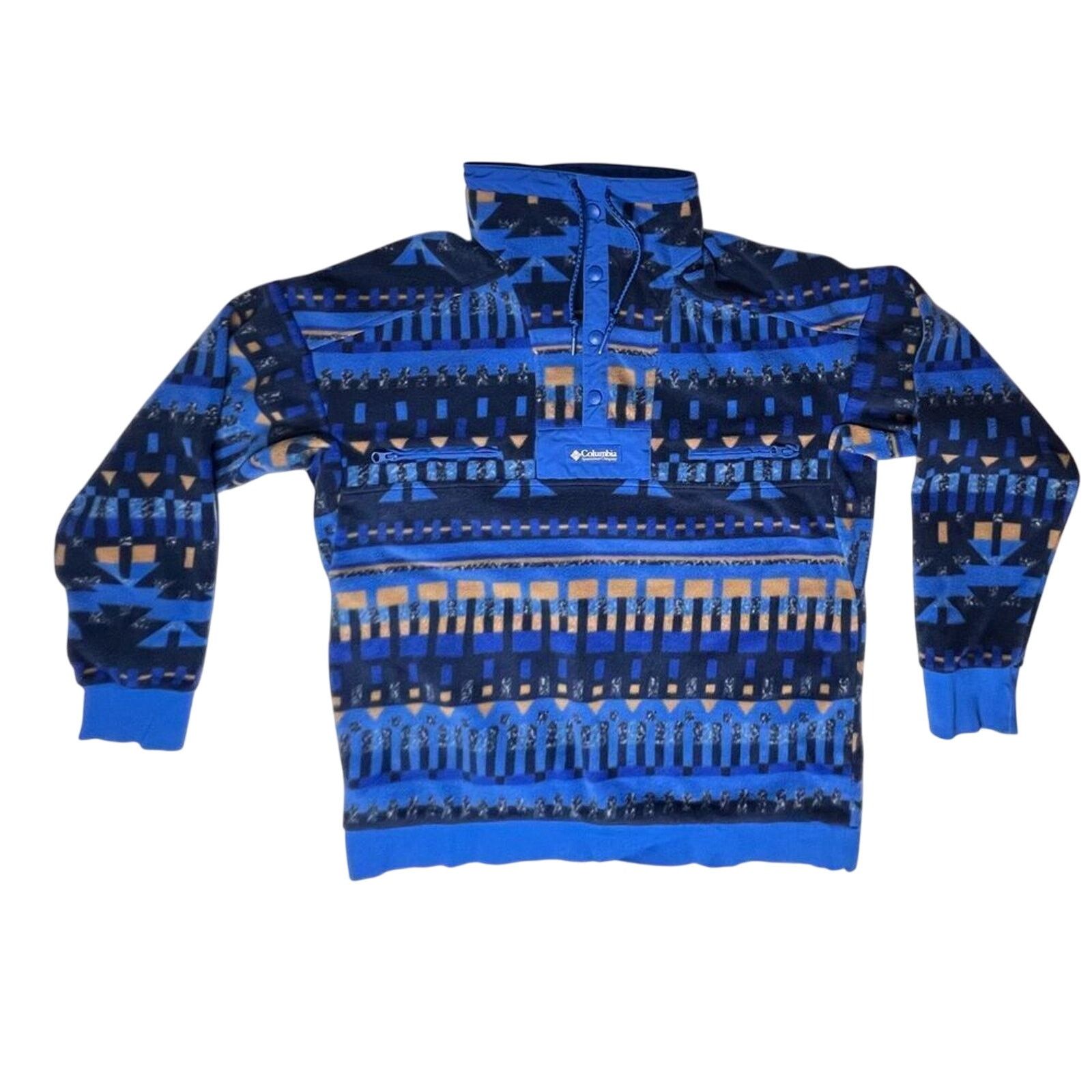 Columbia Columbia Powder Keg Fleece Blue Aztec Jacket Gorpcore MEDIUM Size US M / EU 48-50 / 2 - 1 Thumbnail