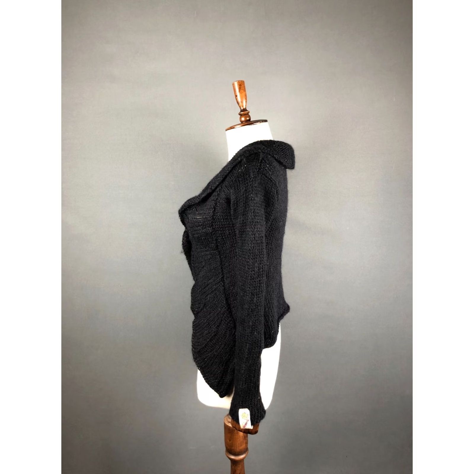 Diesel Diesel Women's Cardigan M Black Wool Alpaca Blend Asymmetric Hem Sweater Size M / US 6-8 / IT 42-44 - 2 Thumbnail