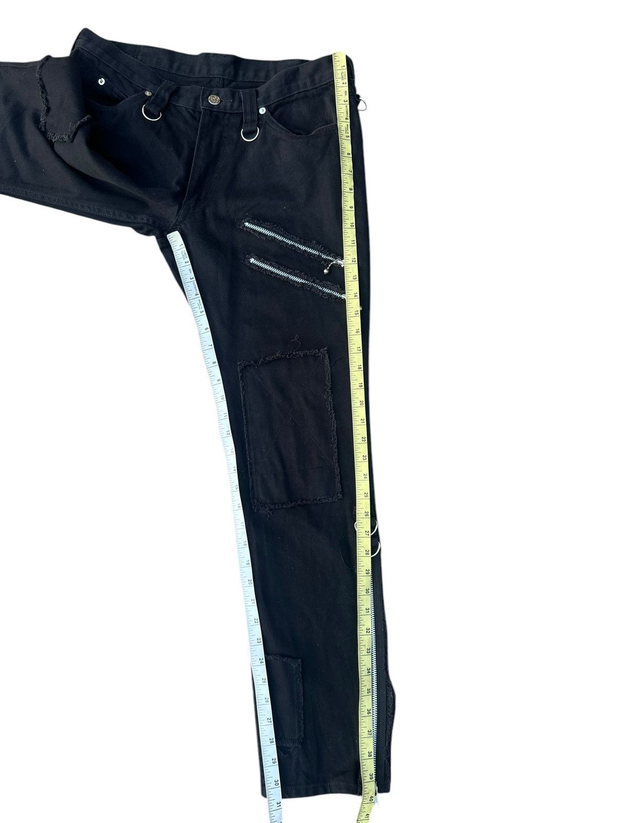 Japanese Brand Vintage King Mob Japan Black Denim Bondage Trouser Jeans Size US 32 / EU 48 - 6 Thumbnail