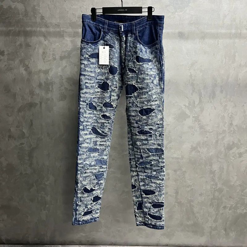 Givenchy Givenchy Blue Cotton Men's Casual Pants 0089 Size US 27 - 1 Thumbnail