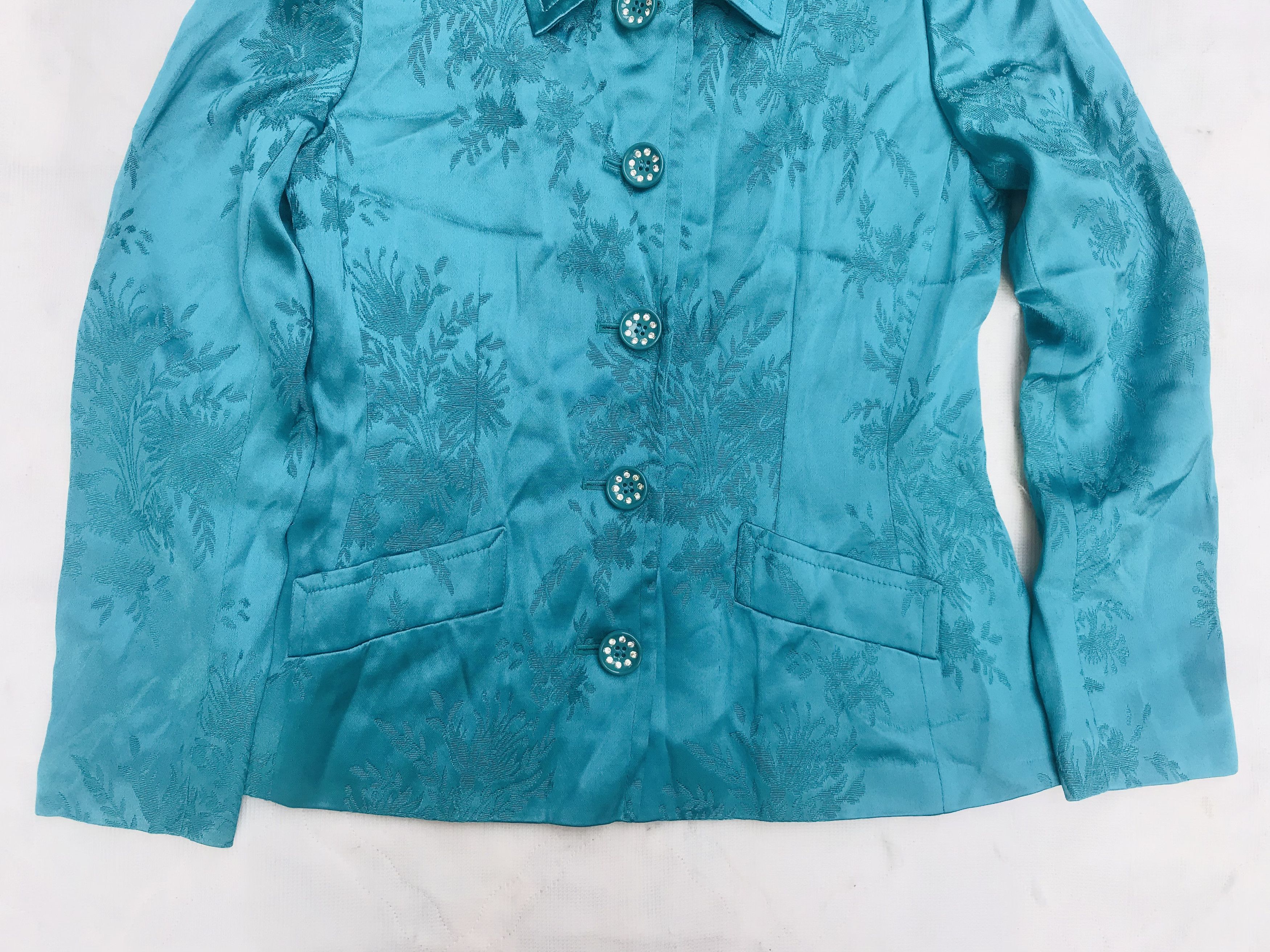 Yves Saint Laurent VINTAGE Yves Saint Laurent YSL Floral Silk Jacquard Blazer Size M / US 6-8 / IT 42-44 - 8 Thumbnail
