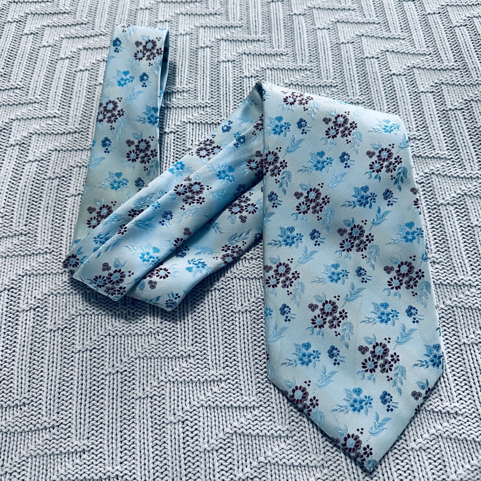 Vintage Vintage Gino Pompeii blue flower print tie Size ONE SIZE - 1 Thumbnail