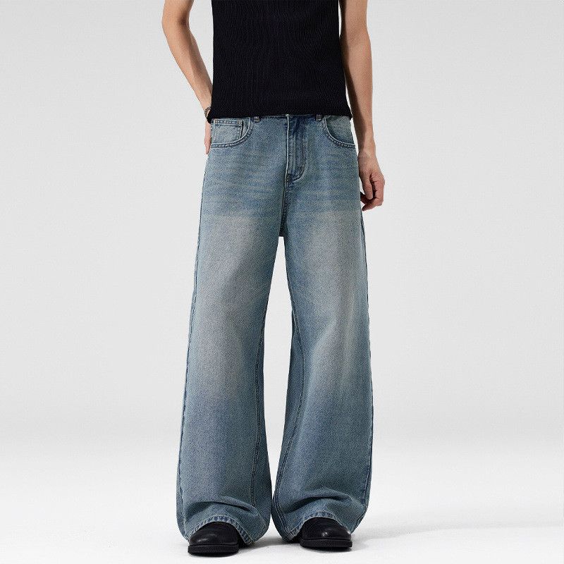 Japanese Brand American retro loose-fitting distressed jeans for men Size US 32 / EU 48 - 2 Thumbnail