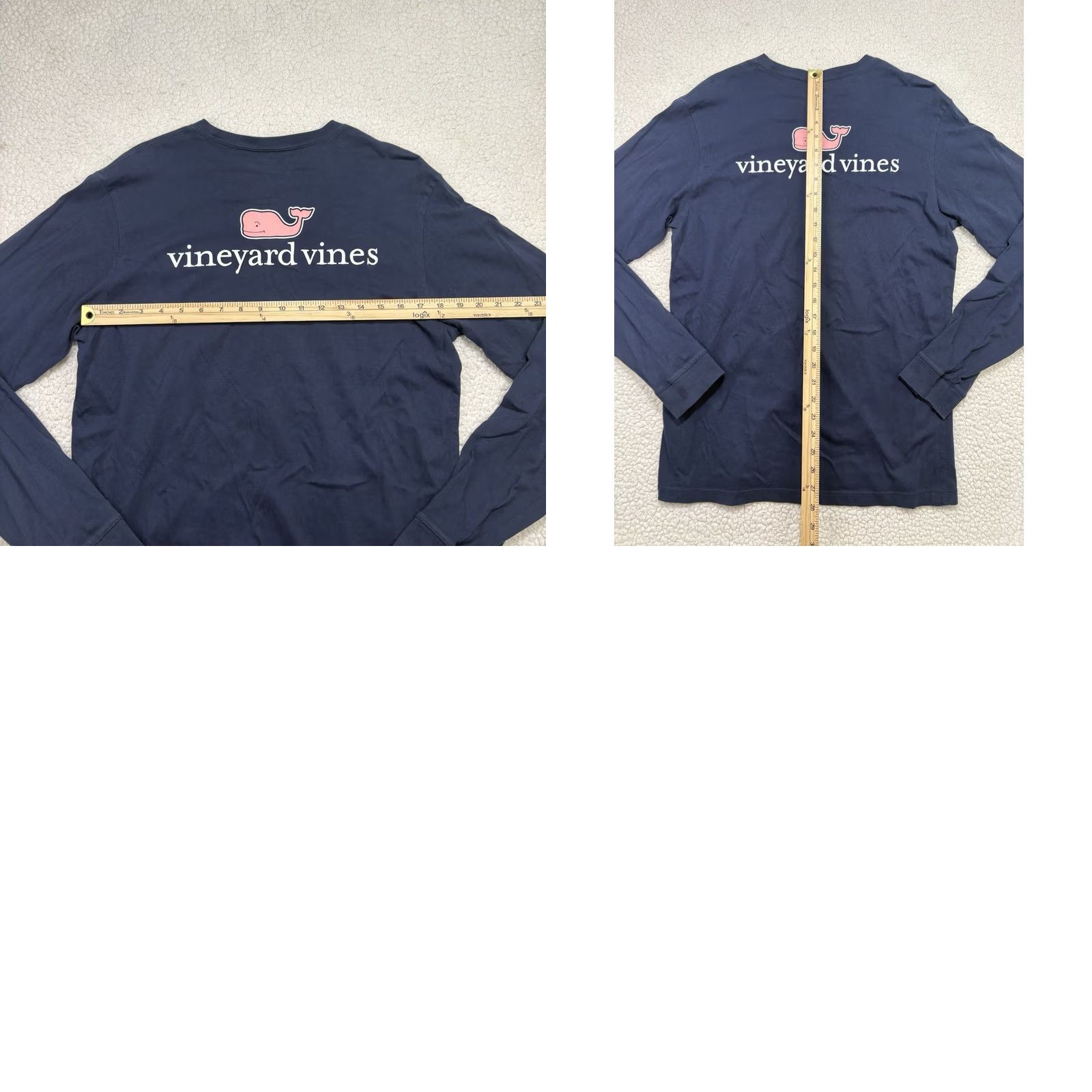 Vineyard Vines Vineyard Vines Navy Blue Pink Whale Long Sleeve Pocket Tee Men's Small Size US S / EU 44-46 / 1 - 8 Thumbnail