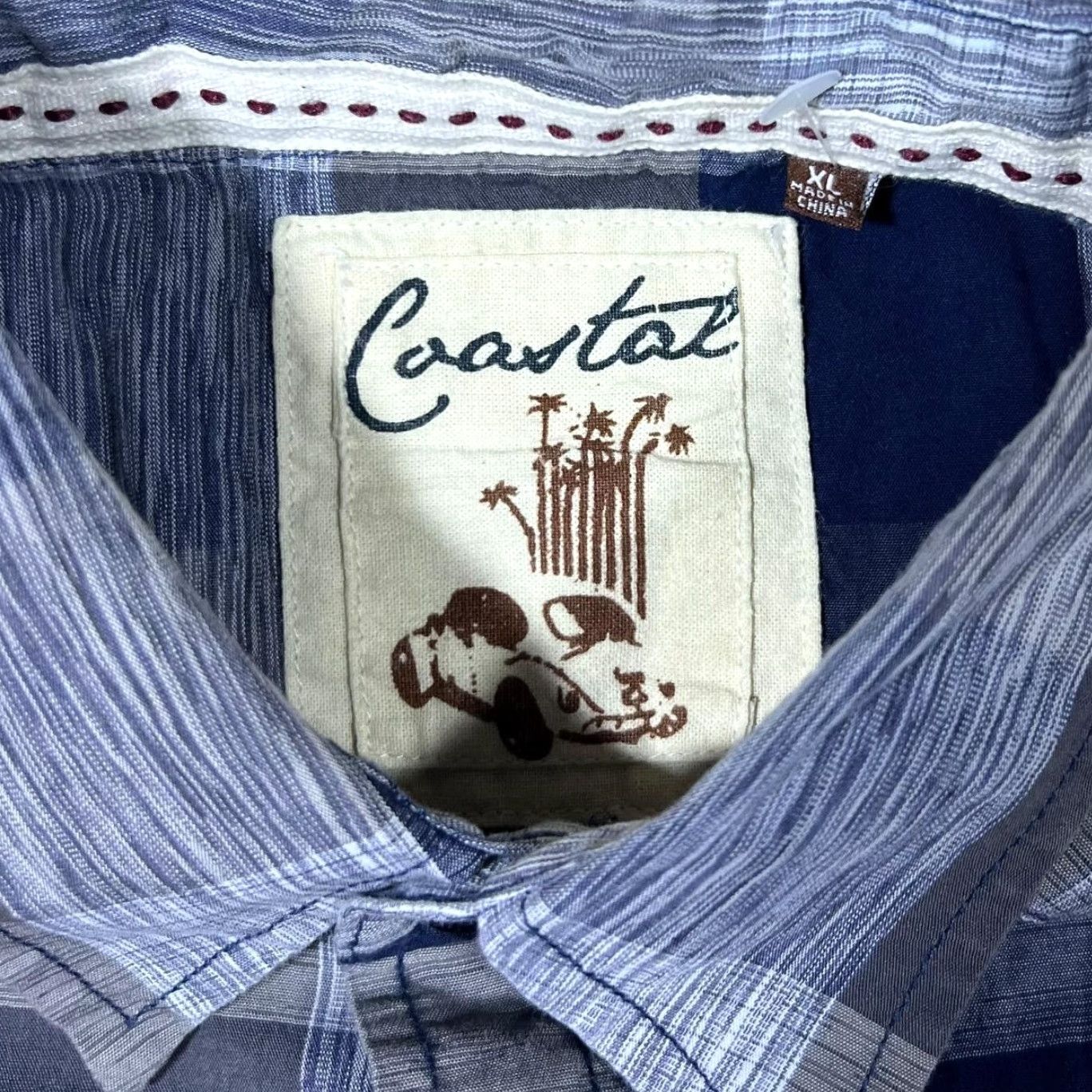 Vintage Coastal Cowboy Western Style Plaid Check Popper Long Sleeve Shirt XL Men Blue/Grey Check Popper Button-Up Size US XL / EU 56 / 4 - 4 Thumbnail
