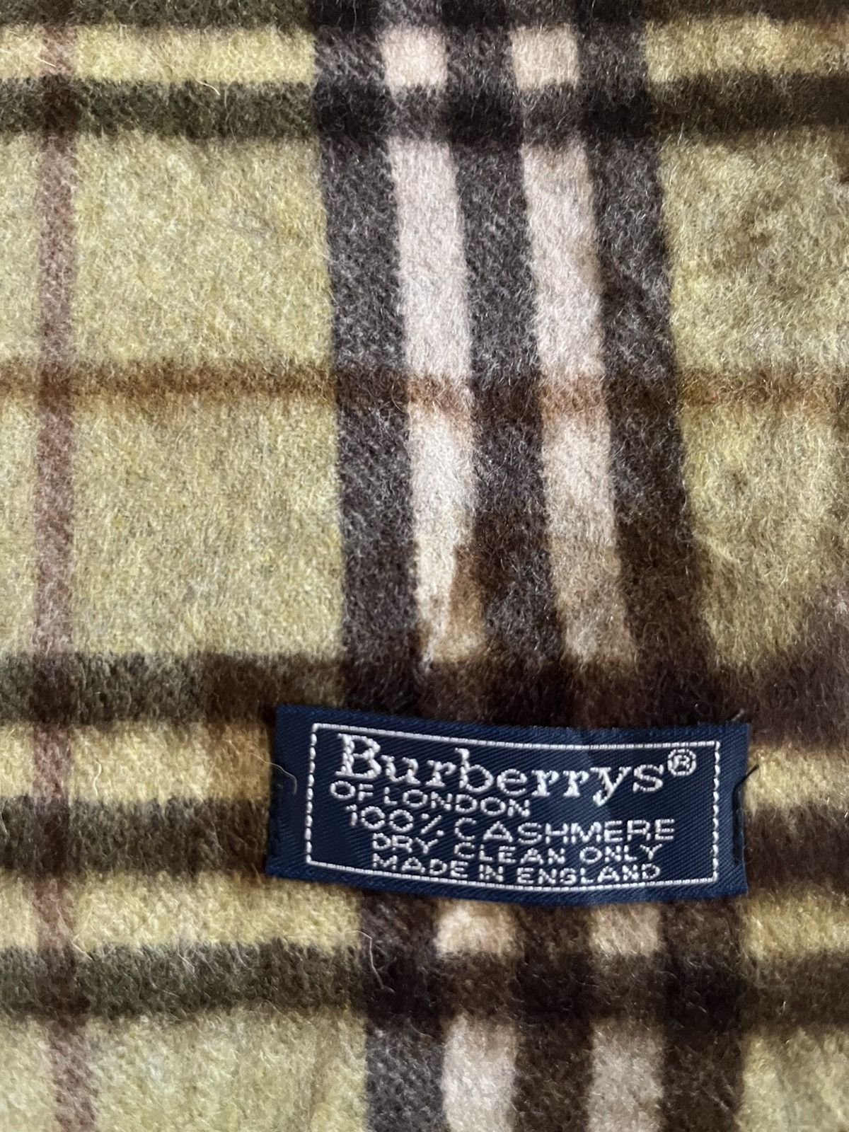 Burberry × Vintage Burberrys Vintage 100% Cashmere Scarf Light Green Size ONE SIZE - 2 Thumbnail