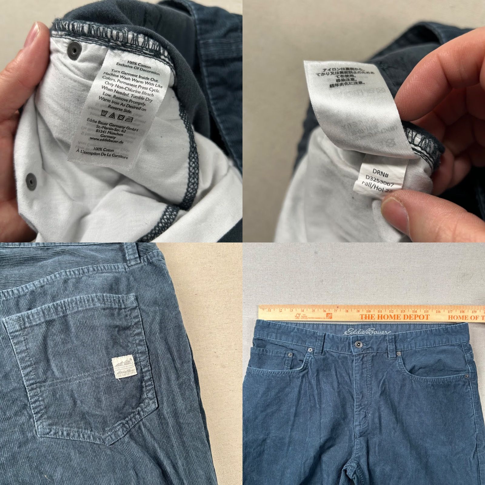 Eddie Bauer Eddie Bauer Pants Mens 38x32 Corduroy Classic Blue Straight 5-Pocket Button Zip Size US 38 / EU 54 - 8 Thumbnail