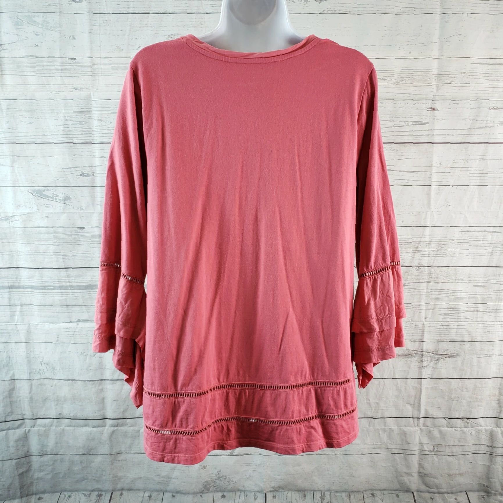 Soft Surroundings Soft Surroundings Imogen Top Womens Blouse 3/4 Sleeve Cotton Blend Pink Medium Size M / US 6-8 / IT 42-44 - 5 Thumbnail