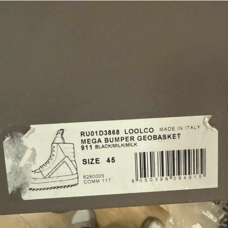 Rick Owens RU01D3868LOOLCO-911 Size US 12 / EU 45 - 5 Thumbnail