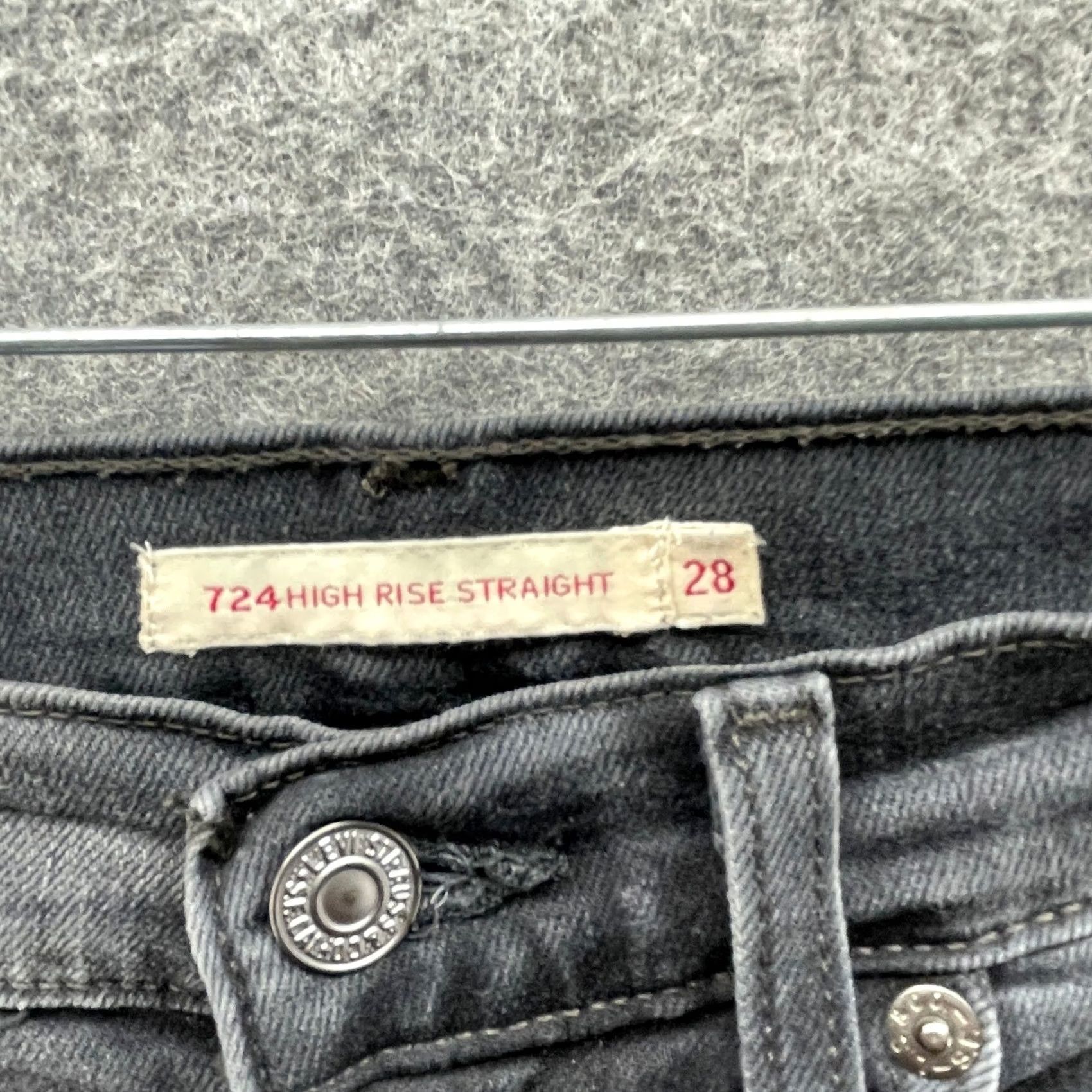 Levi's Levis 724 High Rise Straight Jeans Womens 28 Black Stretch Jeans 28 in Black Stretch Size 28" / US 6 / IT 42 - 5 Thumbnail