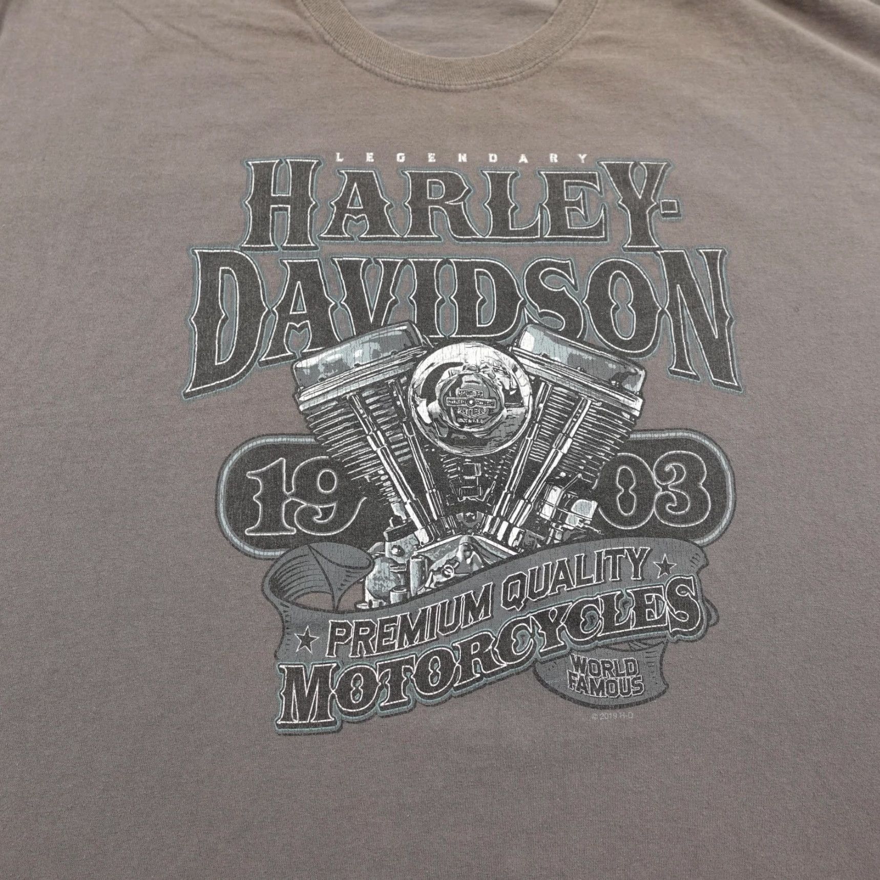 Harley Davidson VINTAGE Harley-Davidson Shirt Mens 3XL Gray Biker Motorcycle Military Skull Long Sleeve Graphic Print Crew Neck Cotton T-Shirt Mens Size US XXL / EU 58 / 5 - 2 Thumbnail
